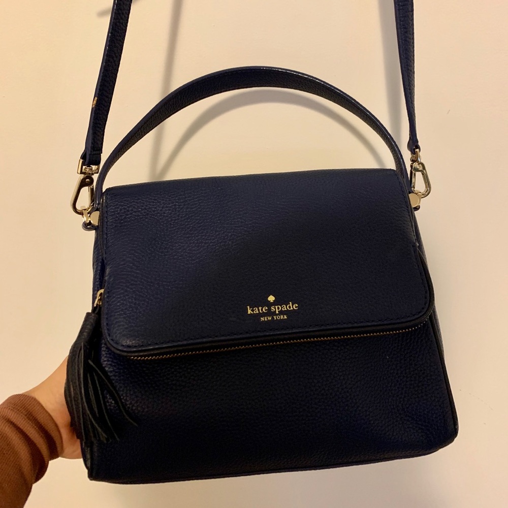 Kate Spade Blue Leather Crossbody Bag Cobble Hill